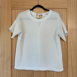 White madewell top size XS with tie neck back
